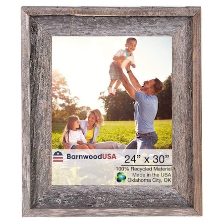 Barnwoodusa Rustic Signature Reclaimed 24x30 Picture Frame (Nat. Weathered Gray) 672713210825